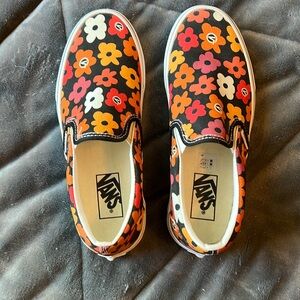 Vans Floral Slip Ons Womens Size 8